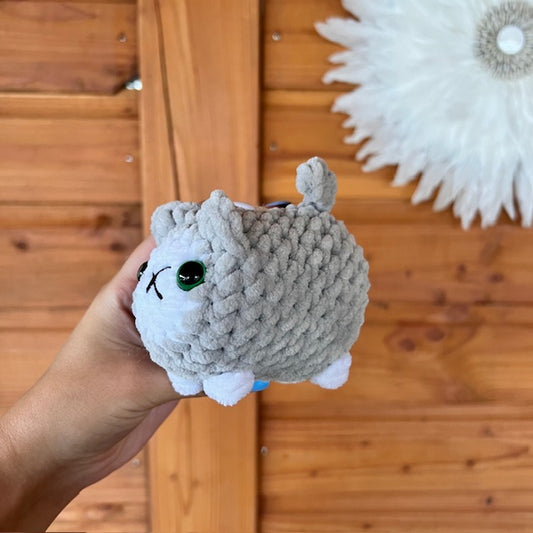 maat S kat grijs en wit