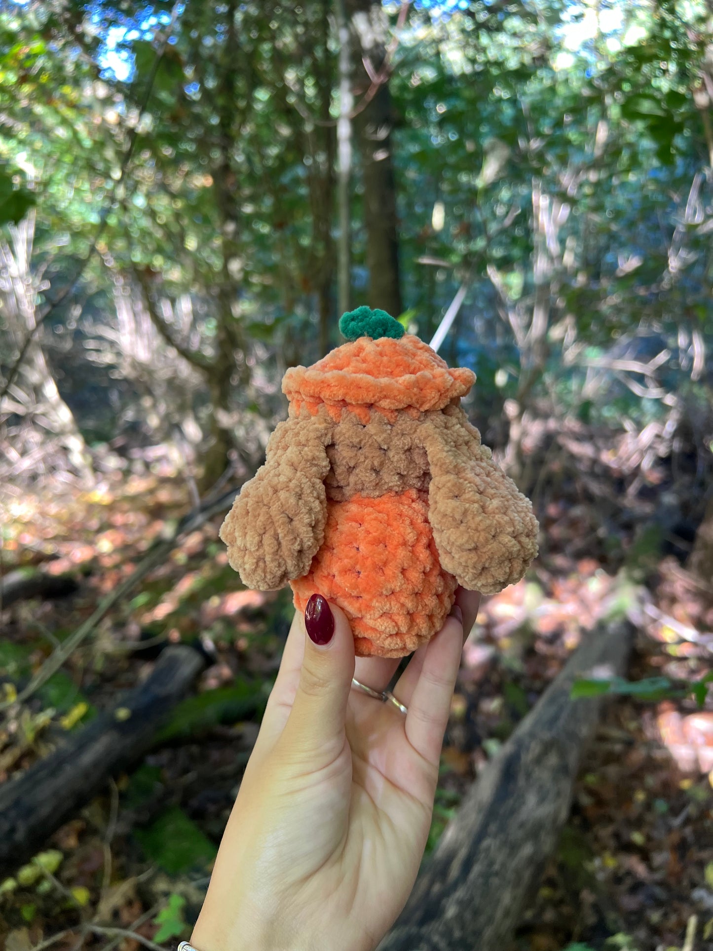 klein konijn in pompoen