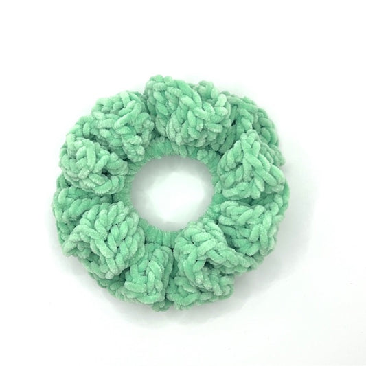 gehaakte scrunchie licht groen