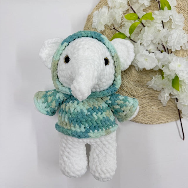 olifant in een hoodie
