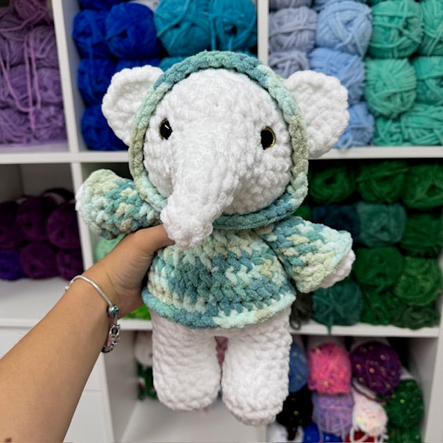 olifant in een hoodie
