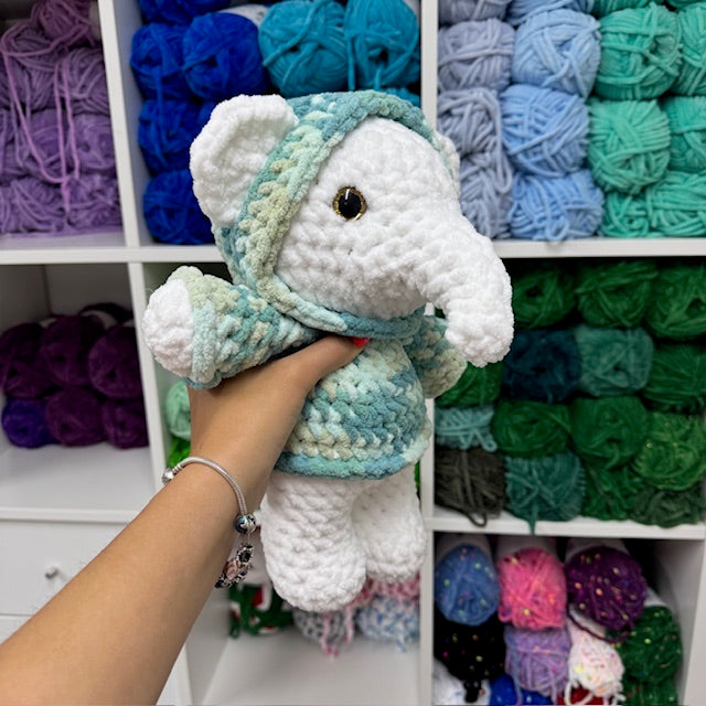 olifant in een hoodie