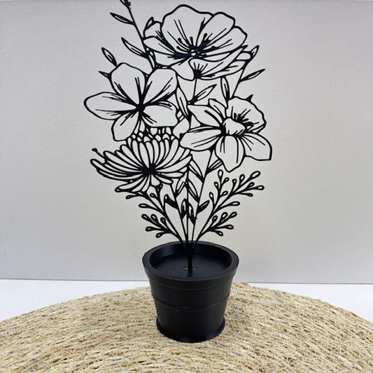 grote bloemen in een pot deco